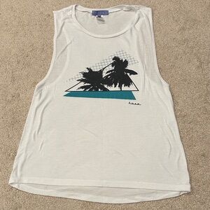 Koza Women’s White Palm Graphic Tank